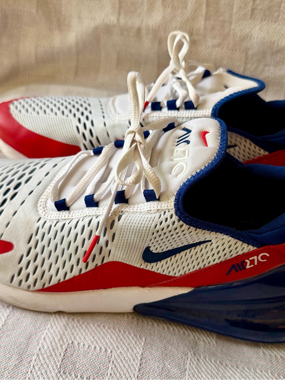 Nike Air Max 270 USA White/Obsidian/University Red Low Top Sneakers CW5581-100